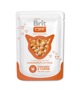 Brit Care пауч для кошек CHICKEN&CHEESE, курица и сыр 80 г
