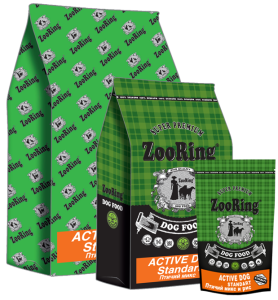 ZOORING ACTIVE DOG STANDART Сухой корм для взрослых активных собак средних и крупных пород Птичий микс и рис, (2 кг)