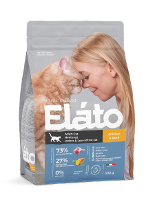 Elato Holistic сухой корм для кастрированных котов, стерилизованных и малоактивных кошек, (300 г)