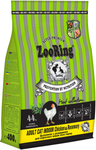 ZOORING Adult Cat INDOOR Chicken сухой корм для взрослых домашних кошек c розмарином ЦЫПЛЕНОК NEW!!! (20 кг)