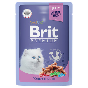 Brit Premium Пауч для котят кролик в желе 85 г