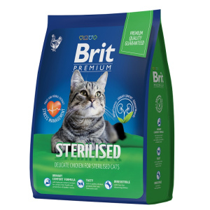 Brit Premium Cat Sterilized Chicken с курицей для стерилизованных кошек, (400 г)