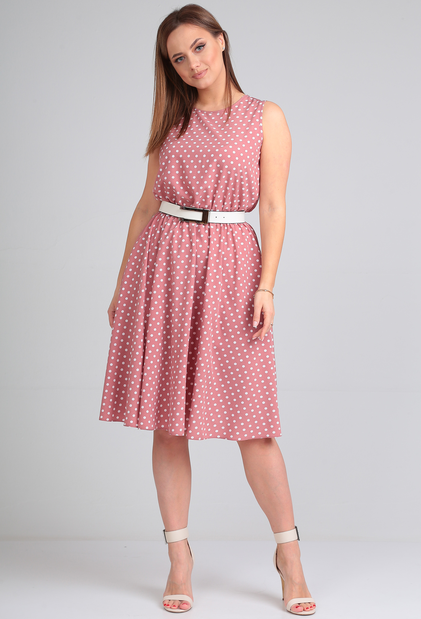 ст. цена1999руб.! Платье Lady Line 544 розовый горох