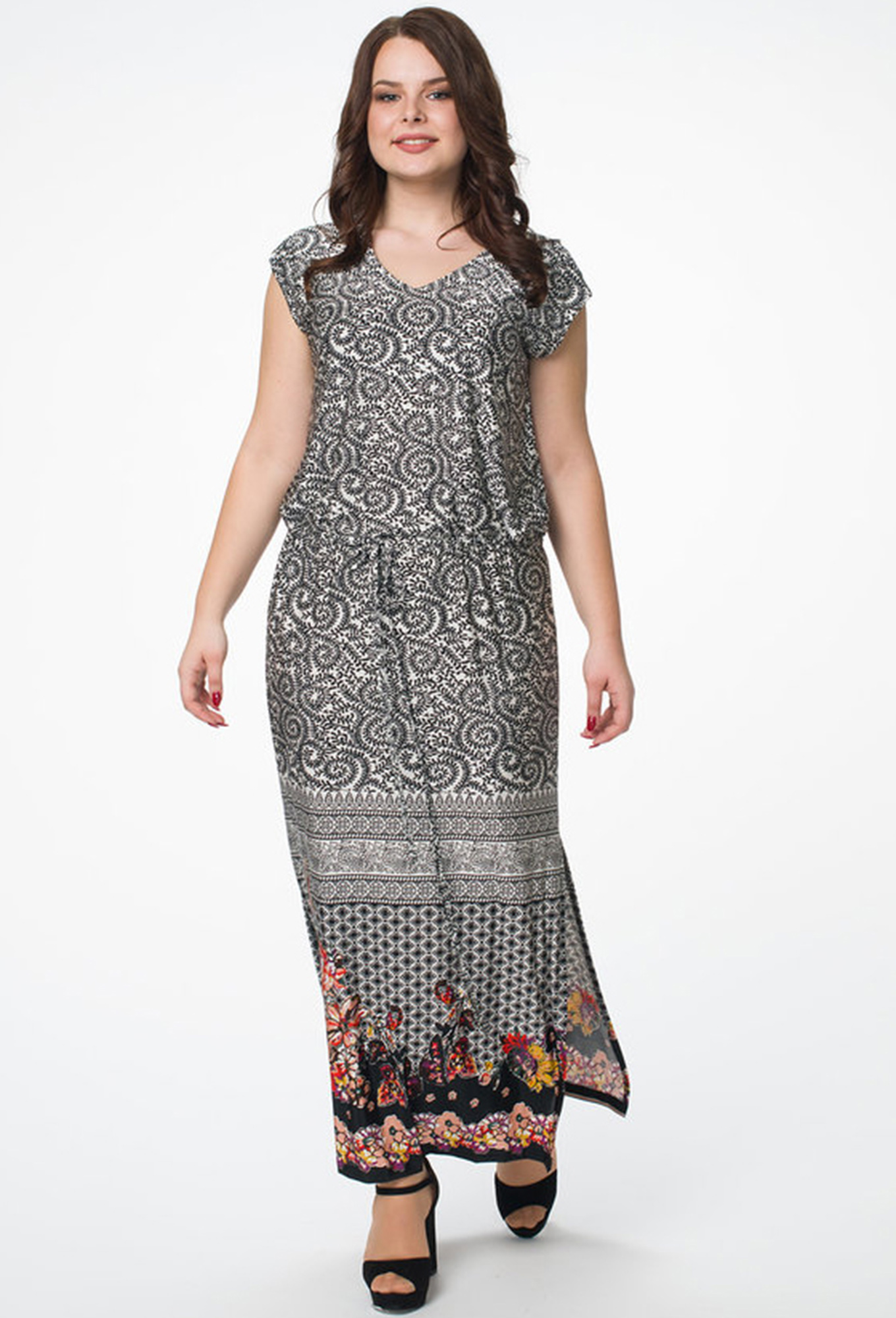 ст. цена1999руб.! Платье Melissena 887 низ цветы