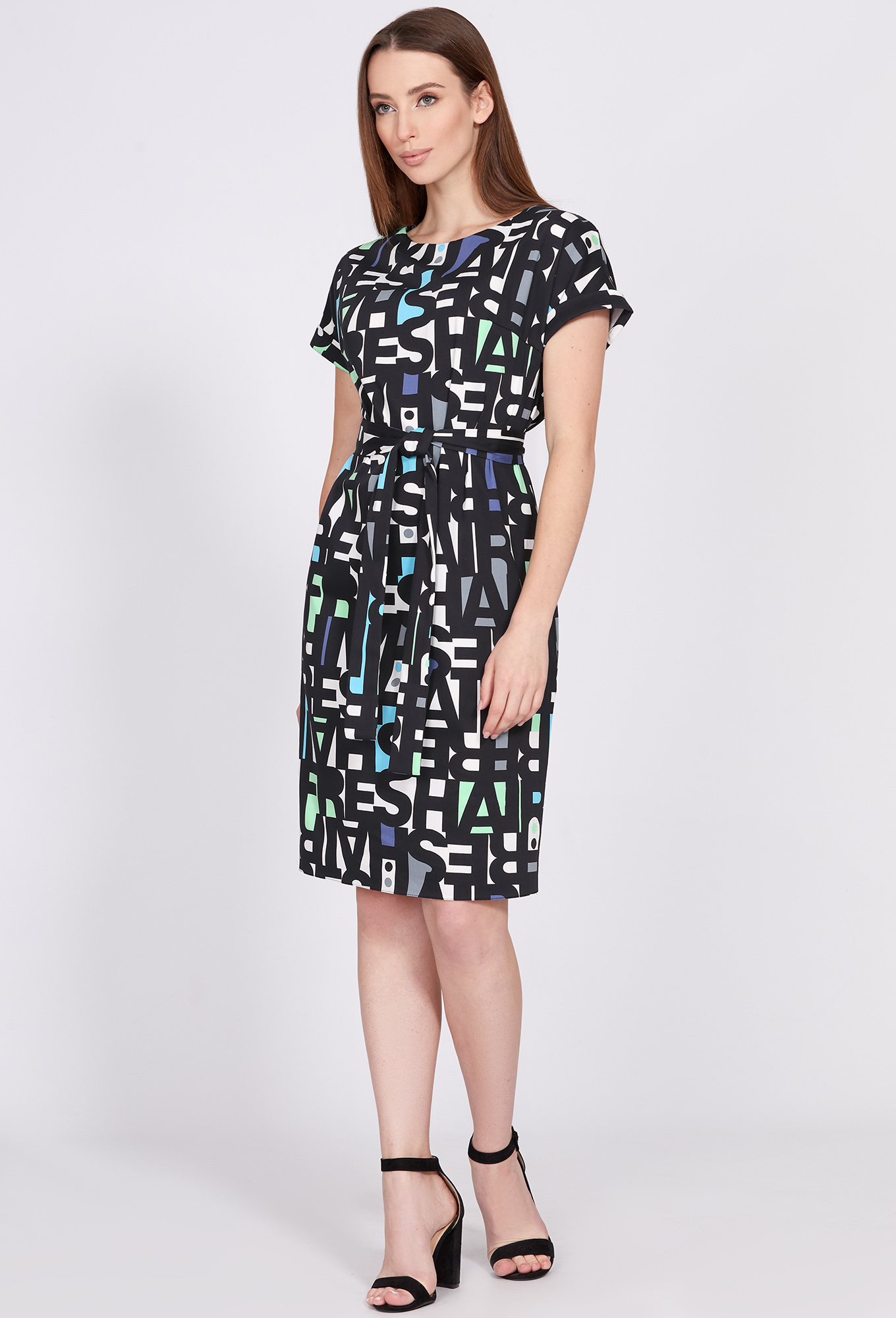 ст. цена1999руб.! Платье Solei 3730 черный буквы