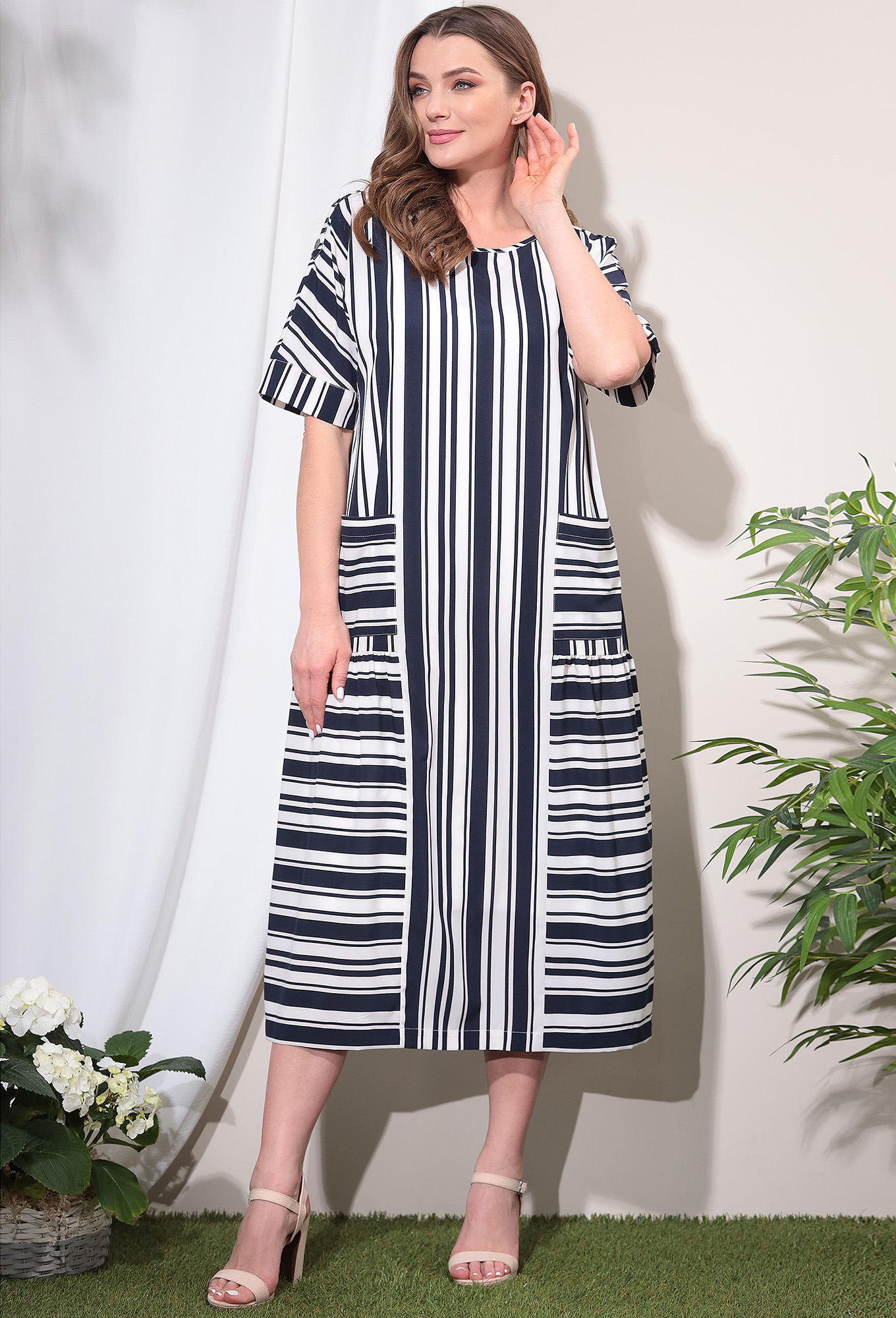 ст. цена1999руб.! Платье Lenata 12121 синяя полоска