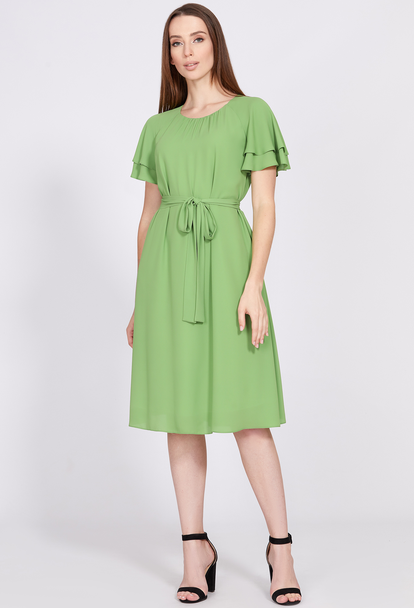 ст. цена2490руб.! Платье Solei 4727 салат