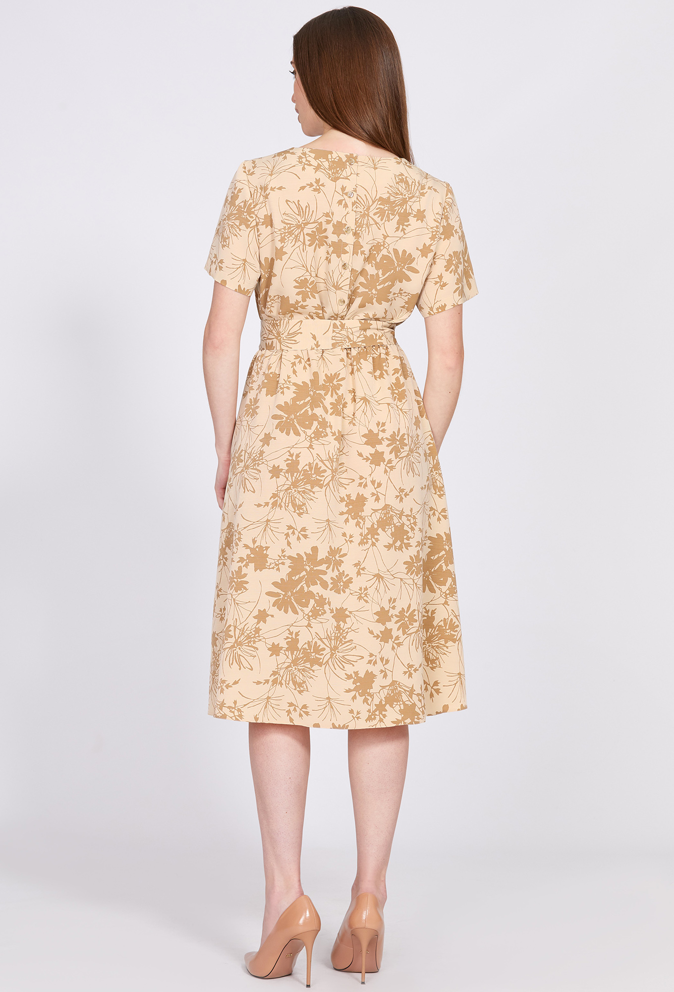 ст. цена2499руб.! Платье Solei 4664 бежевый цветы