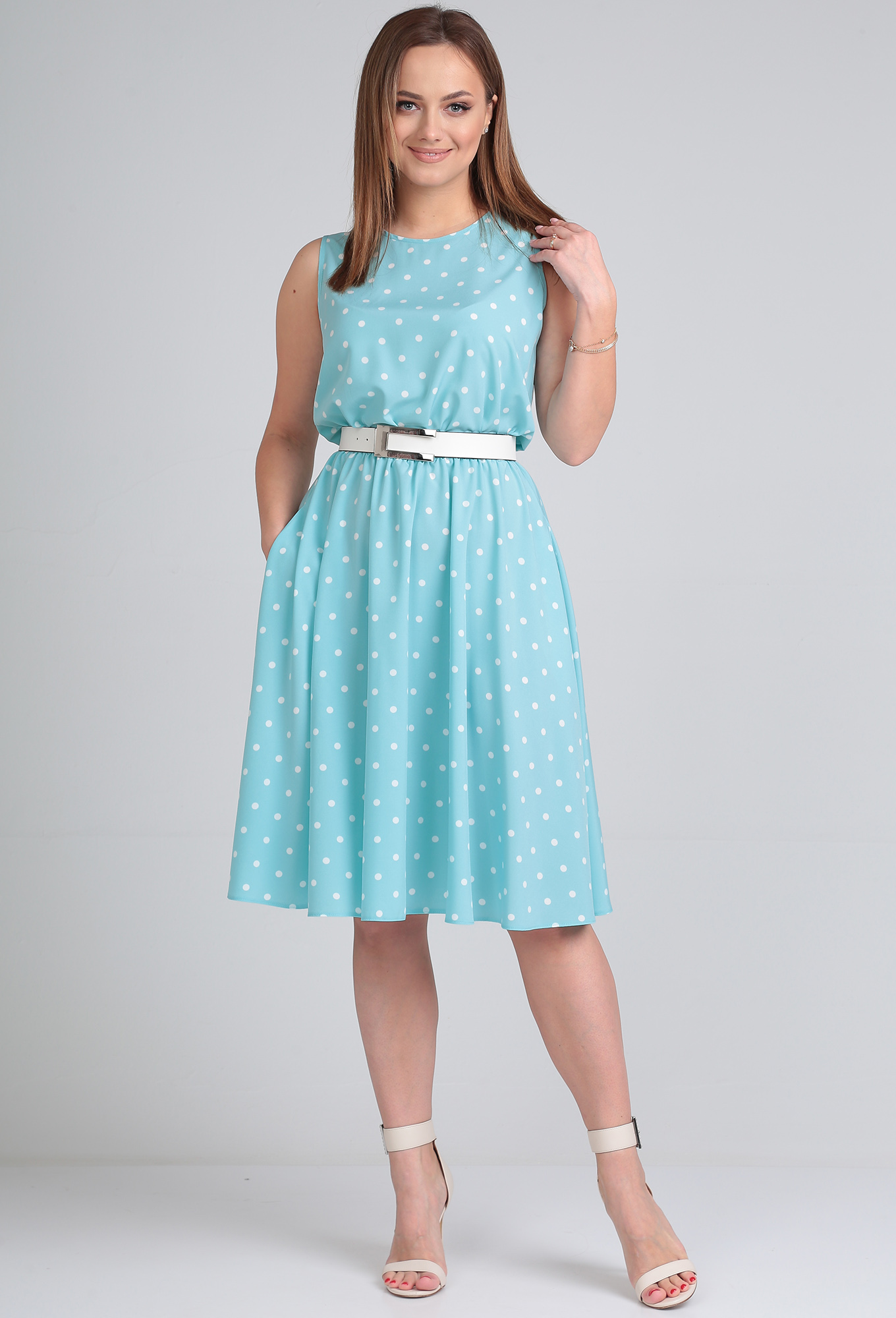 ст. цена1999руб.! Платье Lady Line 544 мята горох