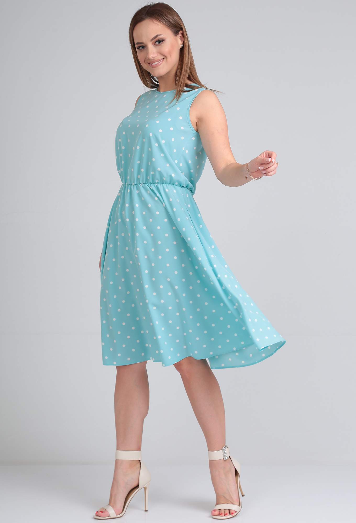 ст. цена1999руб.! Платье Lady Line 544 мята горох