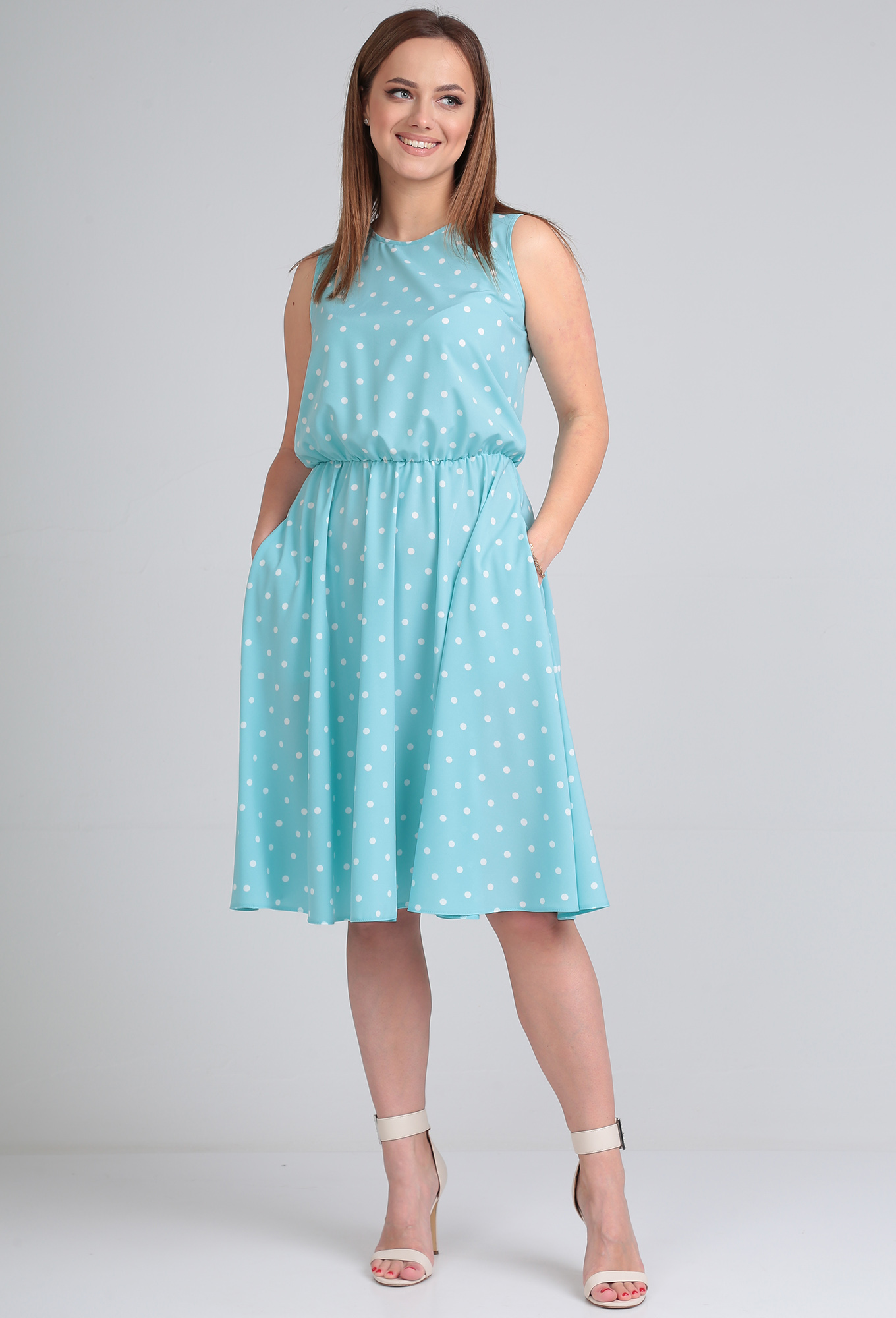 ст. цена1999руб.! Платье Lady Line 544 мята горох