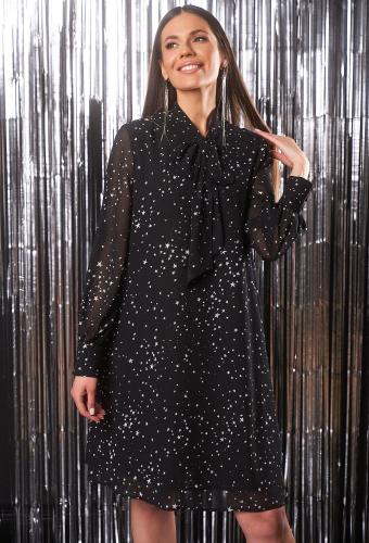 Платье KaVari 1012 черный звезды