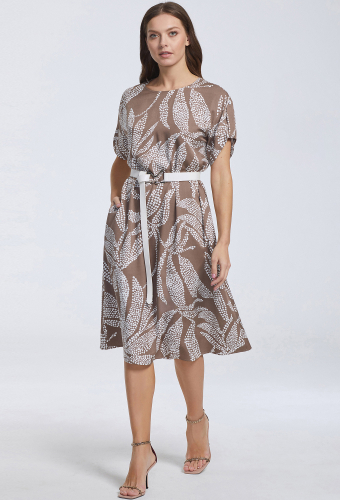 Платье Bazalini 4588 бежевый горох