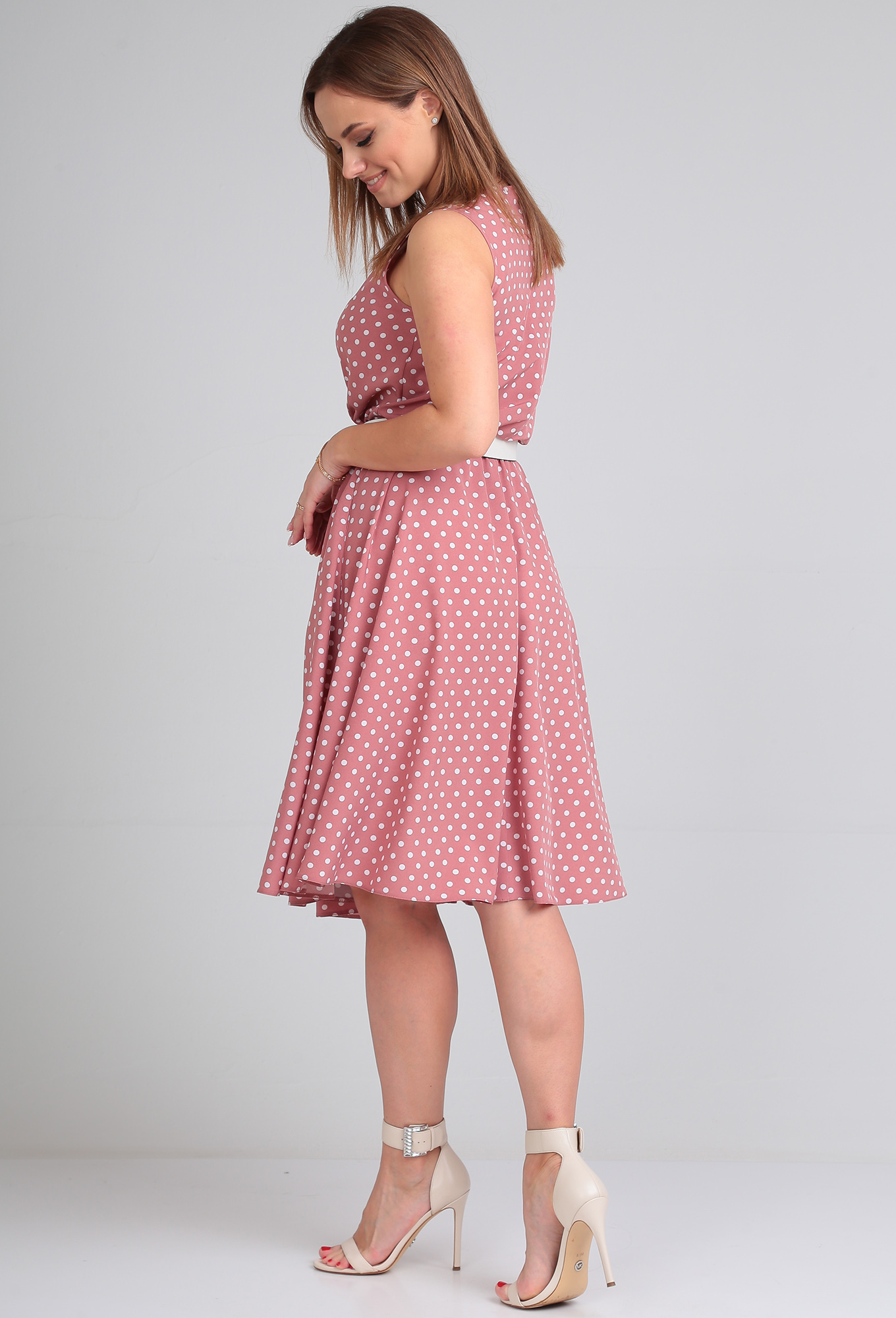 ст. цена1999руб.! Платье Lady Line 544 розовый горох