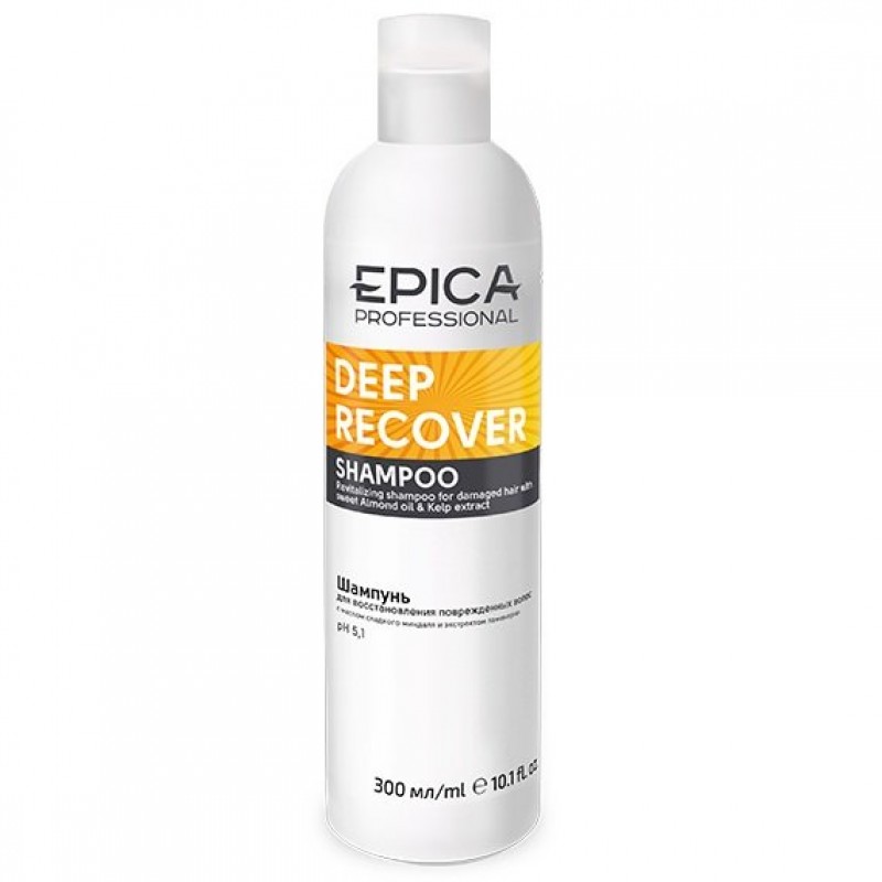 EPICA Deep Recover / Шампунь для восстановления поврежденных волос с маслом сладкого миндаля и экстрактом ламинарии, 300 мл