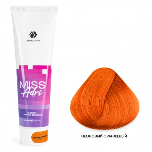 Пигмент прямого действия для волос Miss Adri без окислителя, неоновый оранжевый, 100 мл.