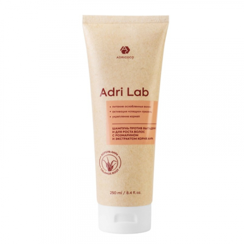 Шампунь Adri Lab против выпадения и для роста волос с розмарином и экстрактом корня аира, 250 мл.