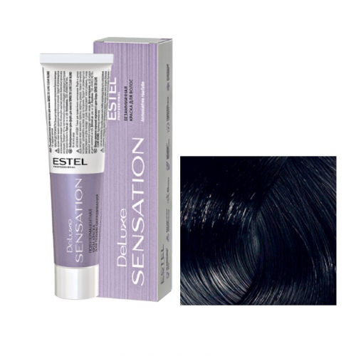 1/0 чёрный классический, безаммиачная краска для волос Sensation De Luxe, 60 мл.