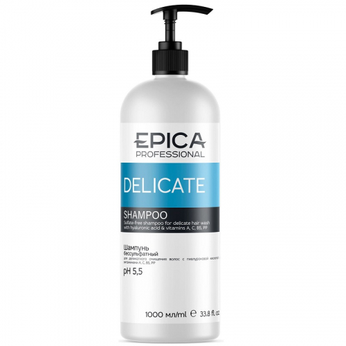 EPICA Delicate, Бессульфатный шампунь для деликатного очищения с гиалуроновой кислотой, 1000 мл