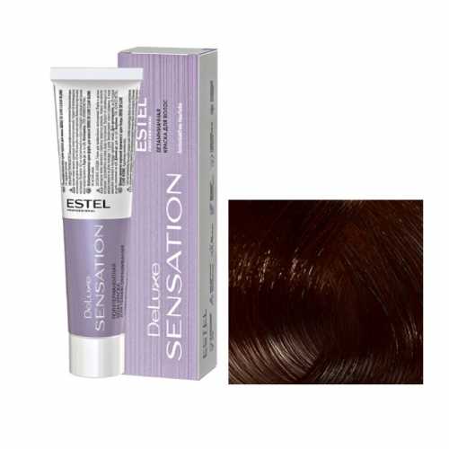 4/7 шатен коричневый, безаммиачная краска для волос Sensation De Luxe, 60 мл.