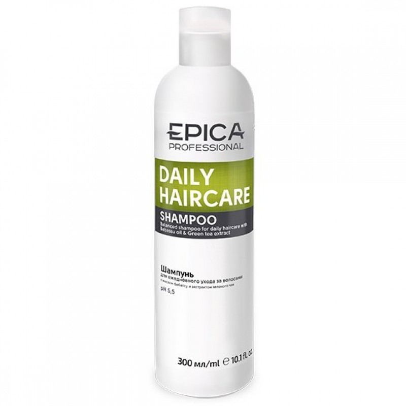 EPICA Daily Care / Шампунь для ежедневного ухода с маслом бабассу и экстрактом зеленого чая, 300 мл