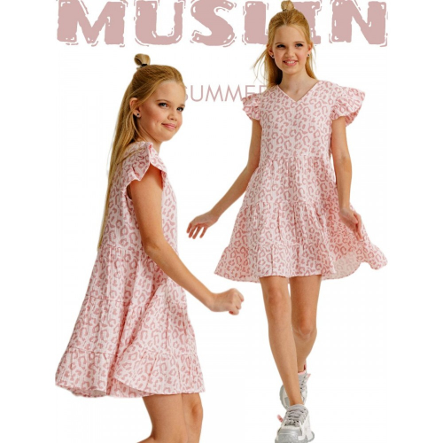 Платье из муслина подростковое розовый лимонад Артикул: 219869770