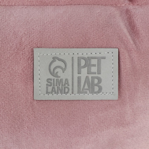 Лежанка для кошек и собак велюровая Pet Lab, 45 х 40 х 15 см, розовая