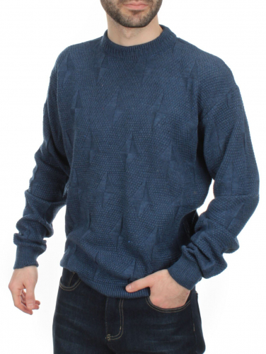 G636 BLUE Джемпер мужской (100% шерсть) размер M - 46 российский