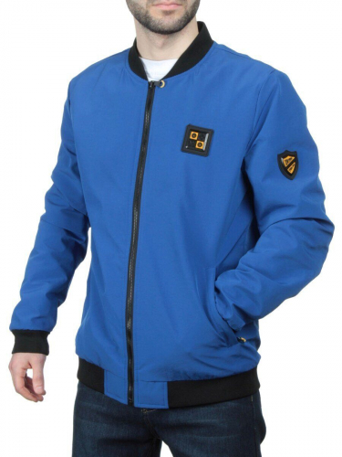 EM25056 BLUE Куртка-бомбер мужская демисезонная (100 гр. синтепон) размер L - 46 российский