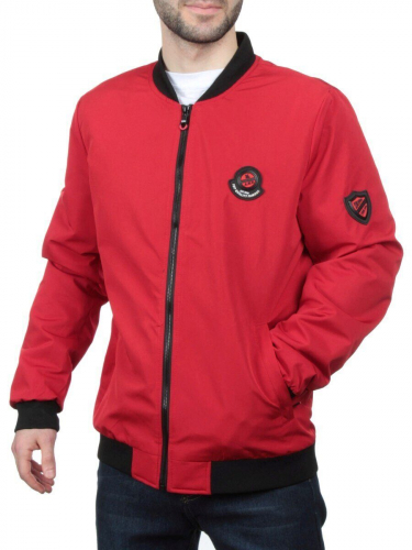 EM25056-2 RED Куртка-бомбер мужская демисезонная (100 гр. синтепон) размер L - 46 российский