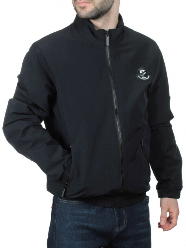 EM25057-1 BLACK Куртка-бомбер мужская демисезонная (100 гр. синтепон) размер L - 46 российский