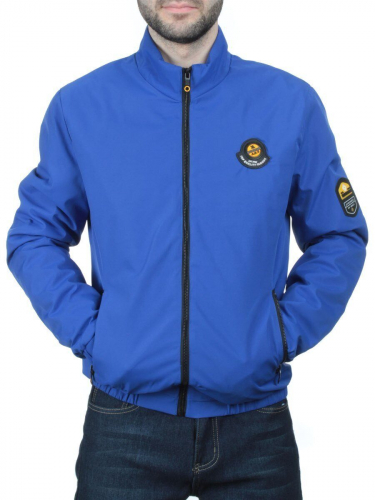 EM25057 BLUE Куртка-бомбер мужская демисезонная (100 гр. синтепон) размер 3XL - 52 российский
