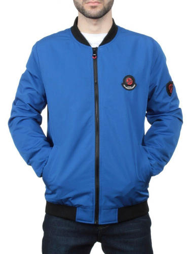 EM25056-2 BLUE Куртка-бомбер мужская демисезонная (100 гр. синтепон) размер L - 46 российский