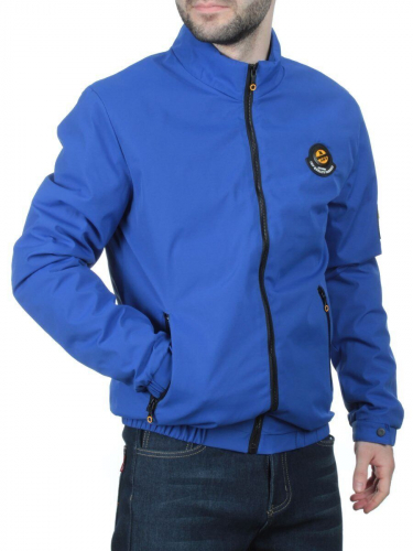 EM25057 BLUE Куртка-бомбер мужская демисезонная (100 гр. синтепон) размер 3XL - 52 российский
