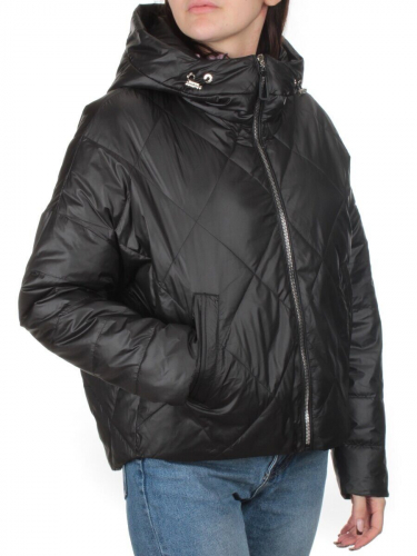 23-126 BLACK Куртка демисезонная женская (синтепон 100 гр.) размер 54 российский