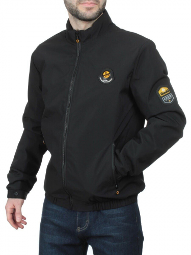 EM25057 BLACK Куртка-бомбер мужская демисезонная (100 гр. синтепон) размер L - 46 российский
