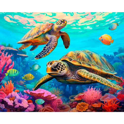Набор ДТ Алмазная мозаика 40х50 см Морские черепахи на рифе НД-0597 в Нижнем Новгороде
