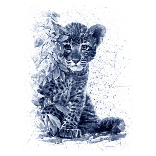 Набор ДТ Роспись по холсту Черно-белый леопард 30*40см ХК-6829. в Нижнем Новгороде