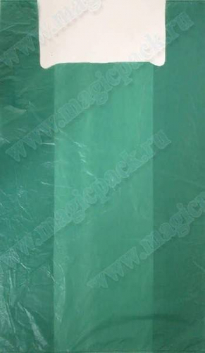 Полиэтиленовый пакет майка ПНД 15 мкм 38*70 см Зеленый 100 шт