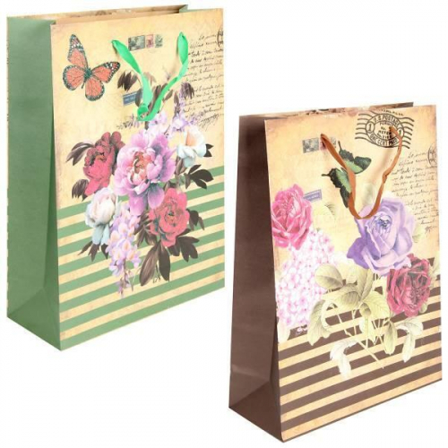 Подарочный пакет люкс бумажный 30*40*12 см Цветочный восторг 55613