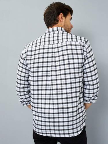 Рубашка мужская арт. 07355 Черно-белая-серая клетка