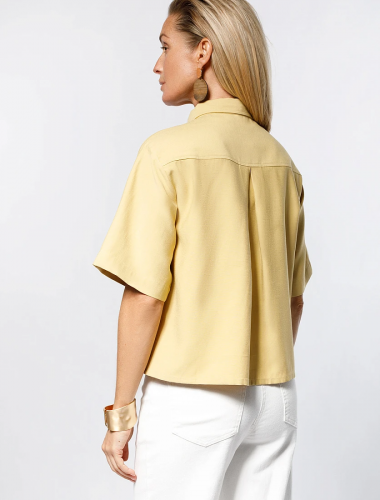 Блузка в стиле сафари из плотного лиоцелла D29.239 св. медовый