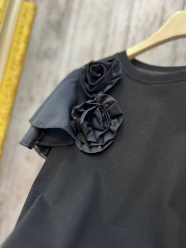 футболка роза черная