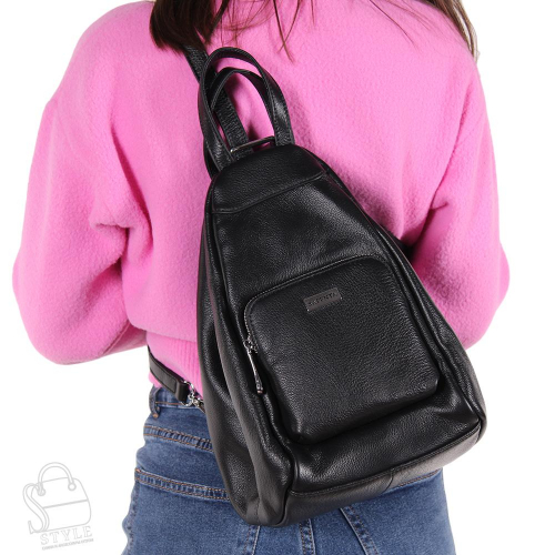 Рюкзак женский кожаный 99454 black Velina Fabbianno-Safenta
