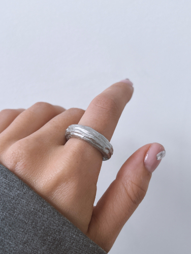 Серебряное кольцо-форма “Fackтура”