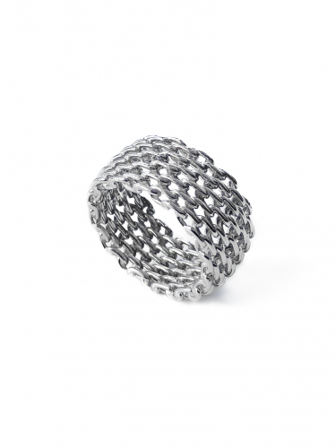 Серебряное объемное кольцо «Зацепила»