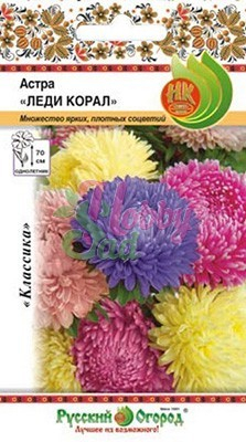 Цветы Астра Леди Корал специальная смесь (50 шт) Русский Огород
