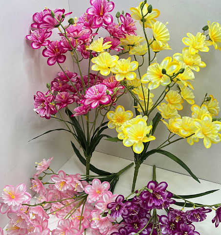 Цветы искусственные декоративные ветка Яблони 60см 33 цветка