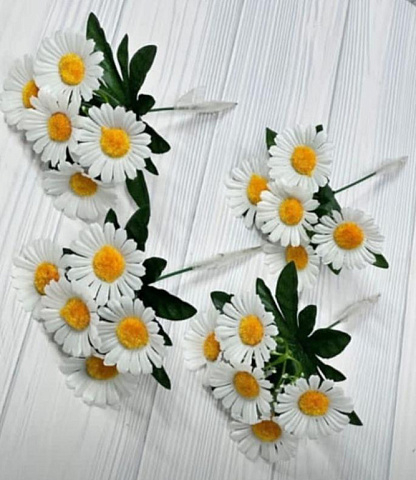 Цветы искусственные декоративные Ромашки малые 5 цветков 18см