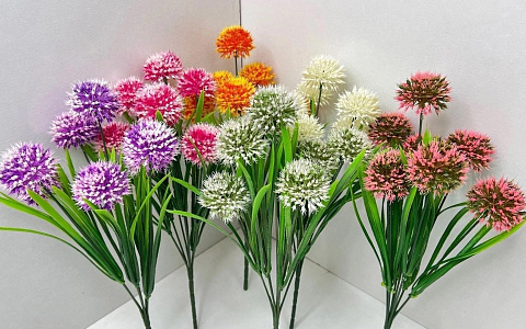 Цветы искусственные декоративный Лук 5-7 бутонов 30см